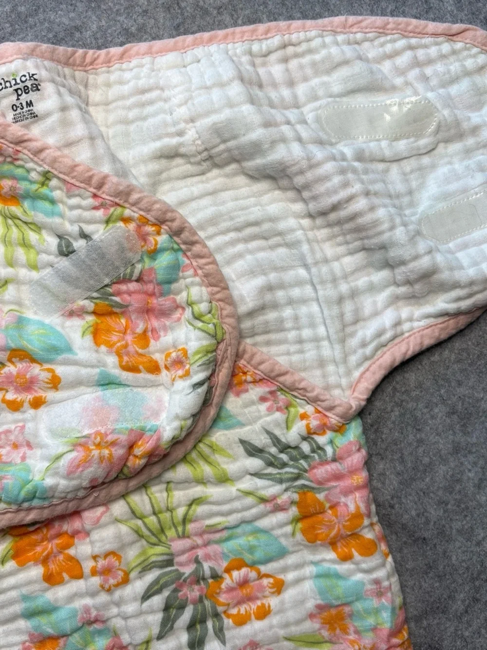 chick pea Quilted Floral Baby Sleep Sack in Pink, Orange & Aqua